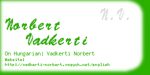 norbert vadkerti business card